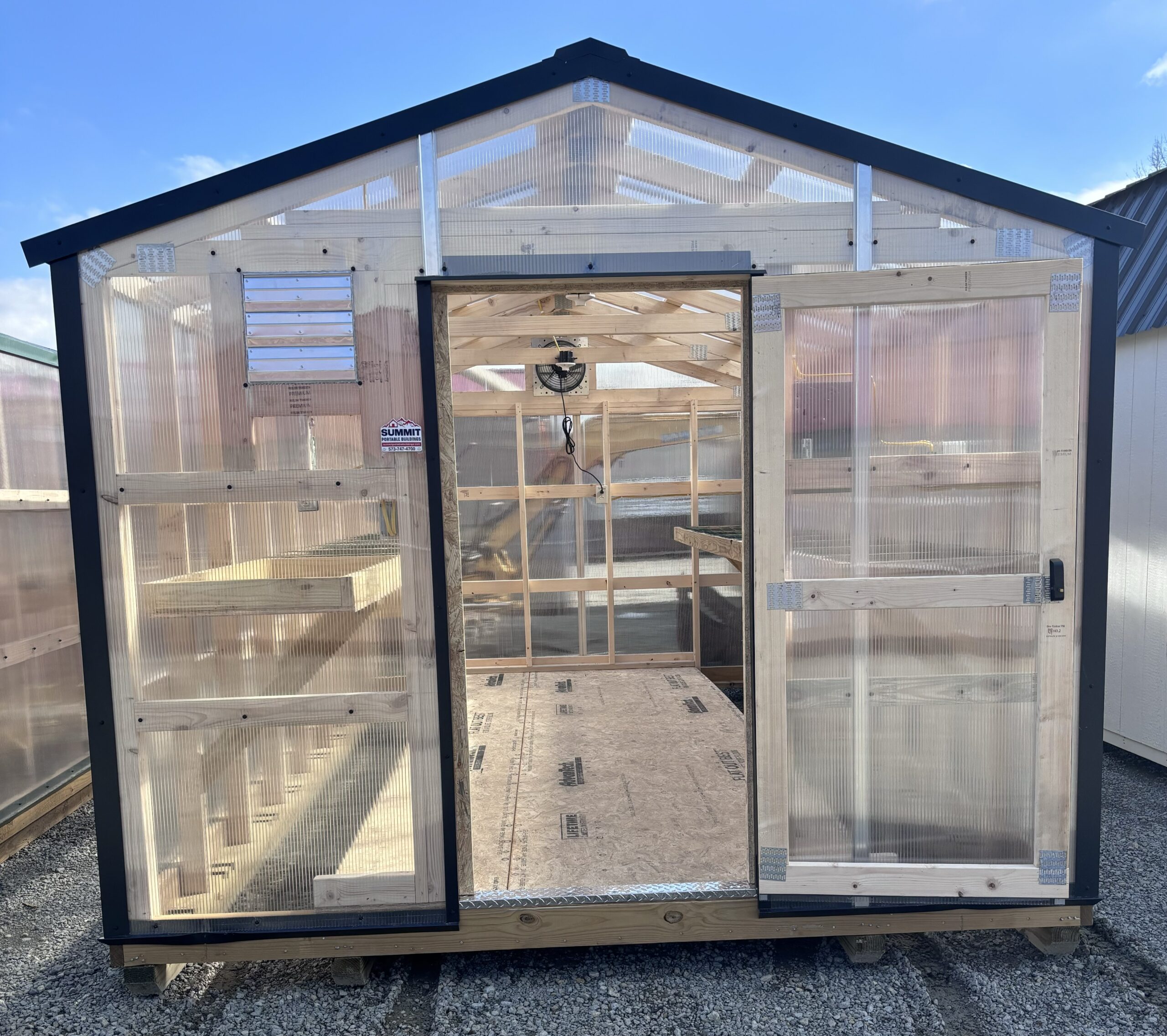 Greenhouse Interior with Shelving
