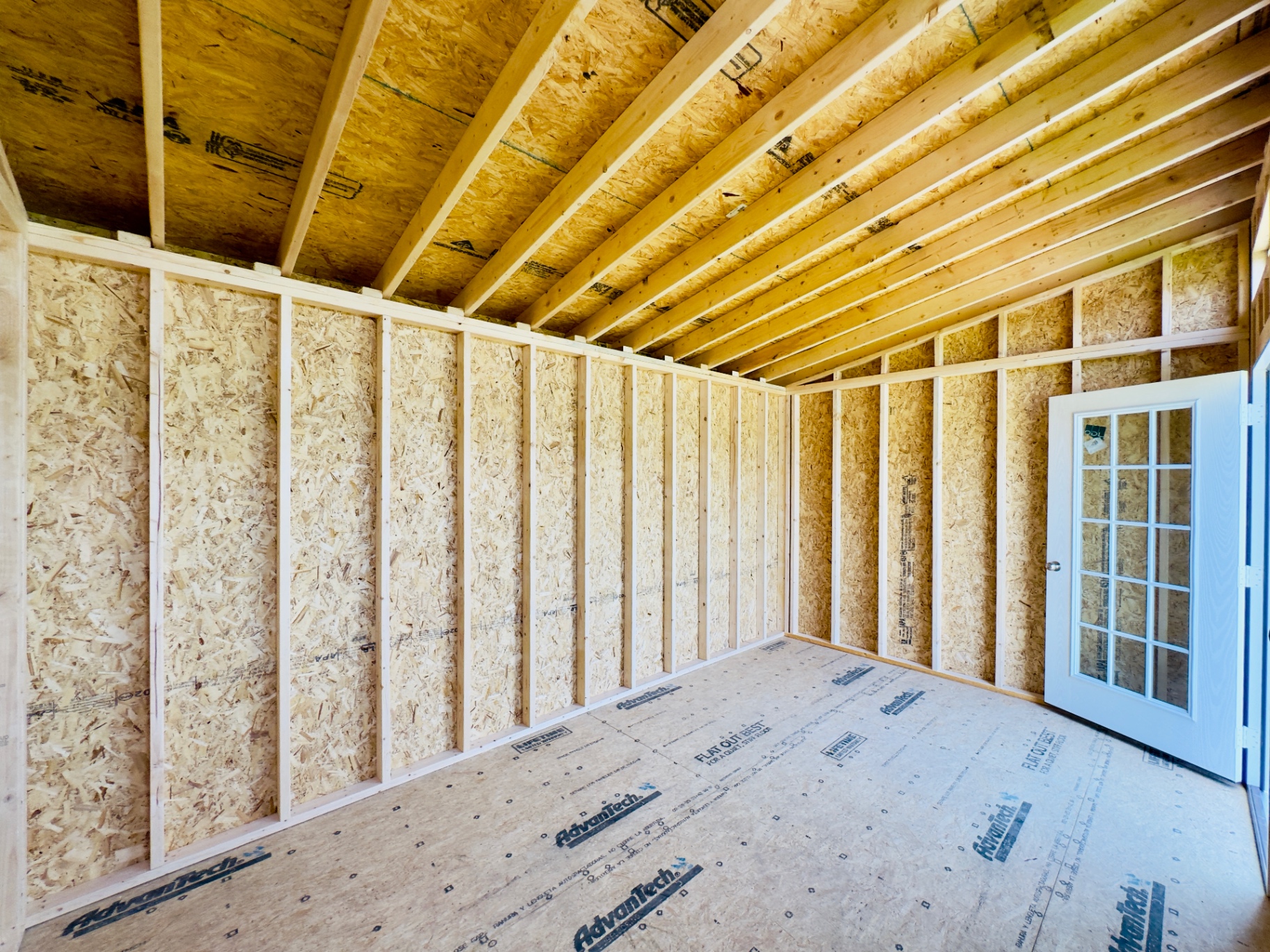 Modern Shed interior framing
